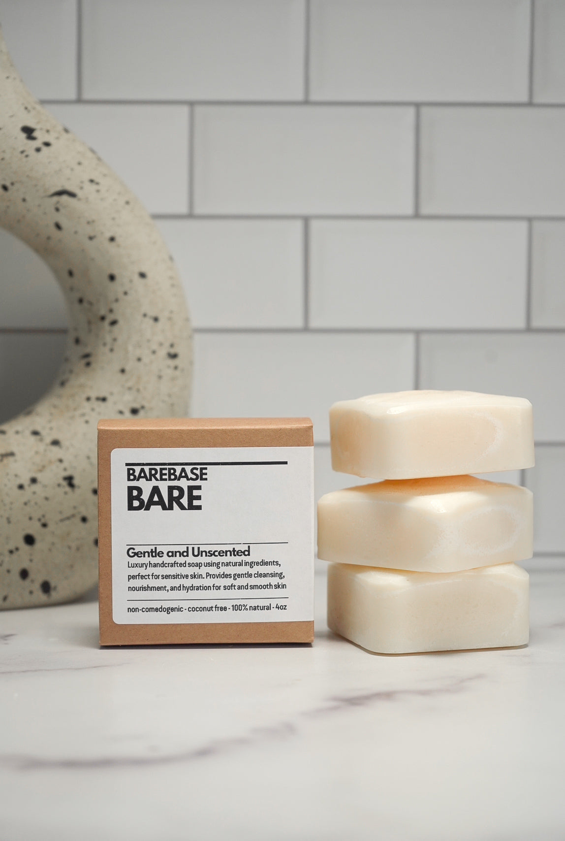 Stack of Barebase Coconut-Free Soaps