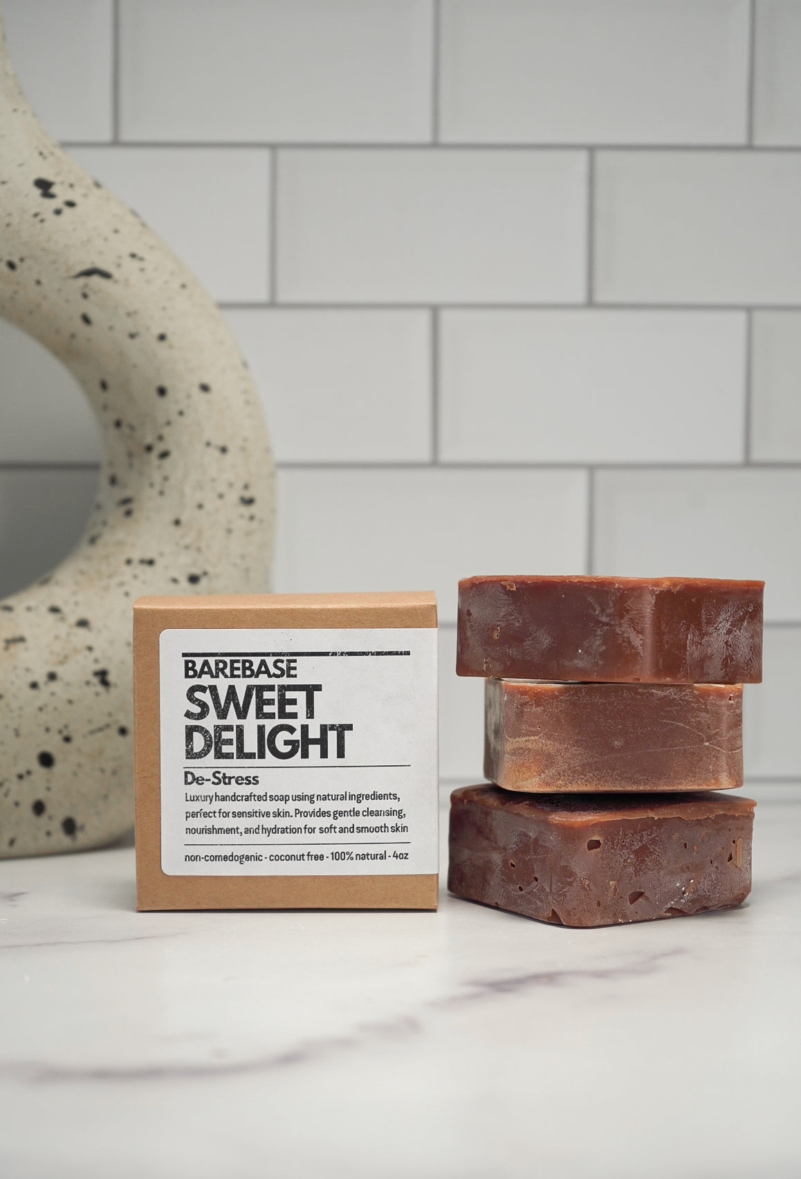 Barebase Coconut-Free Vanilla Chamomile Soap Bar in eco-friendly packaging